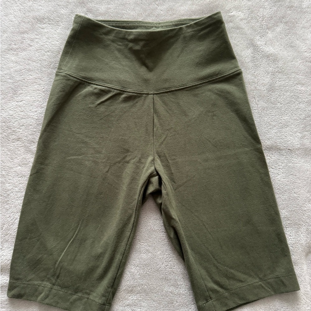 Green Biker Shorts Cotton